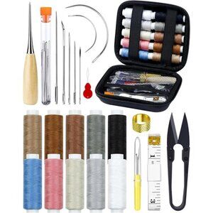 Upholstery Repair Sewing Kit: 47 Pieces Heavy Duty Sewing Kit with Sewing Awl